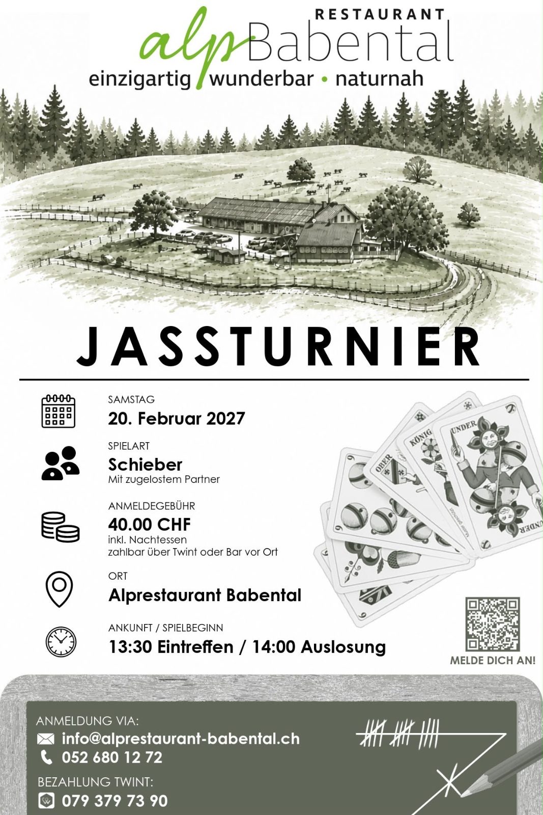 Jassturnier auf der Alp Babental