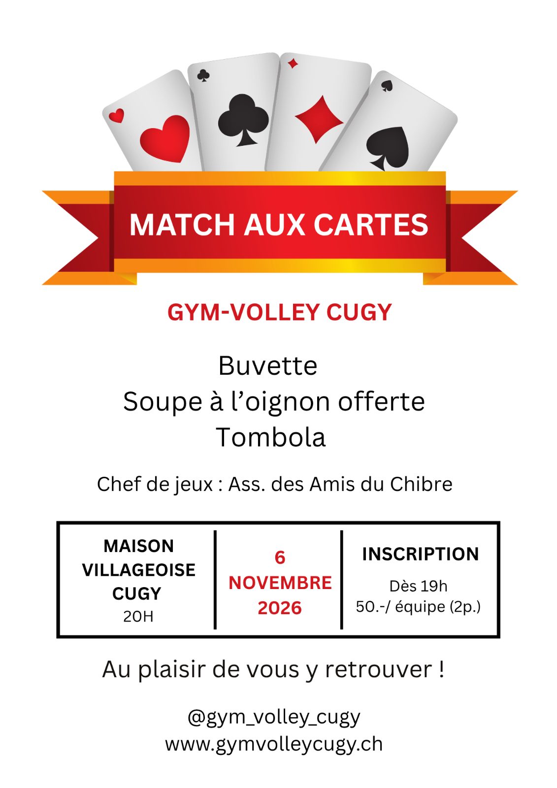 Match aux cartes Cugy