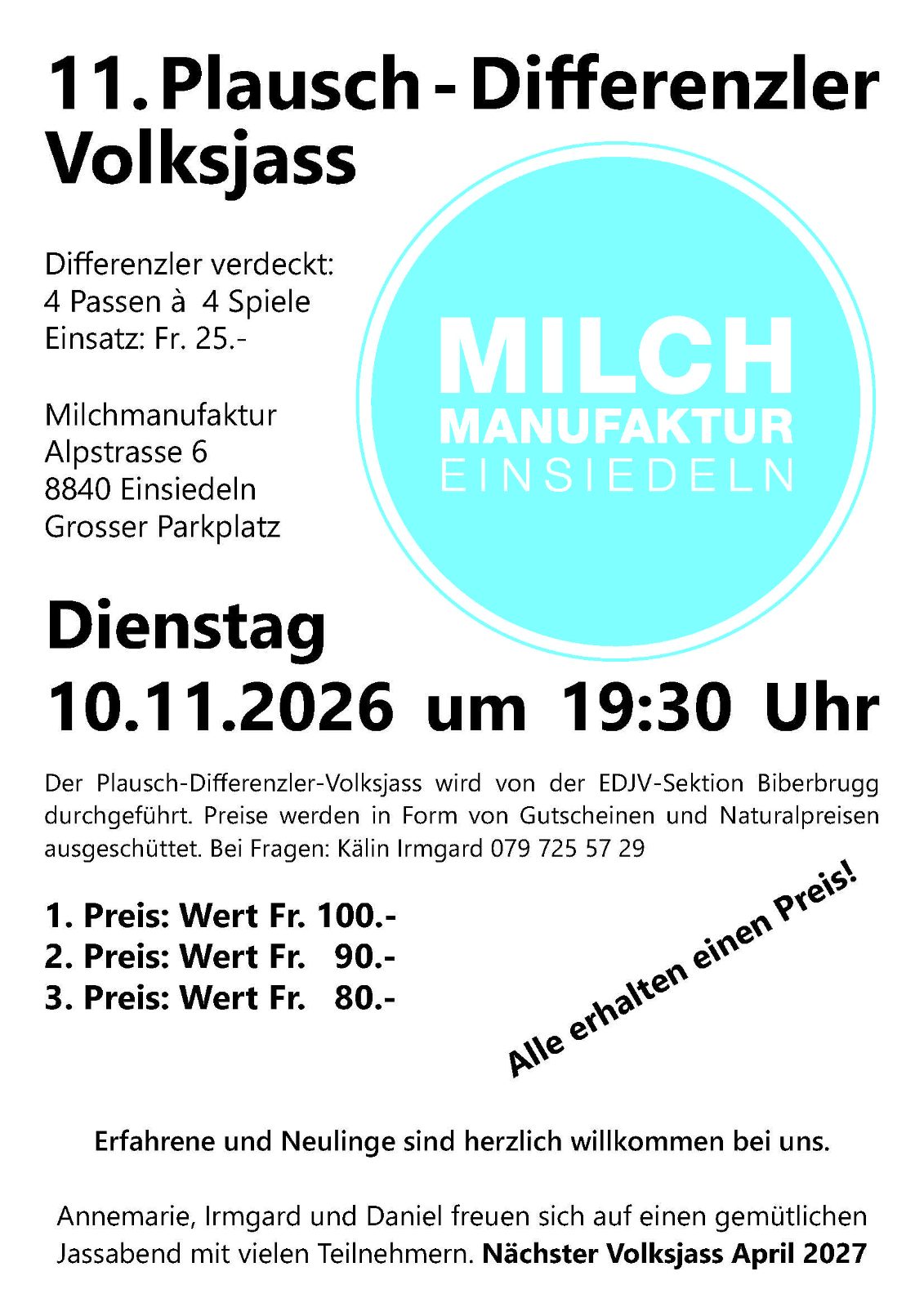 11. Plausch-Differenzler Einsiedeln